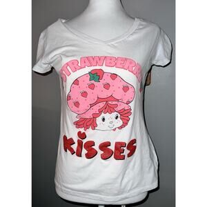 Strawberry Shortcake "Strawberry Kisses" V neck women's T-shirt. size large